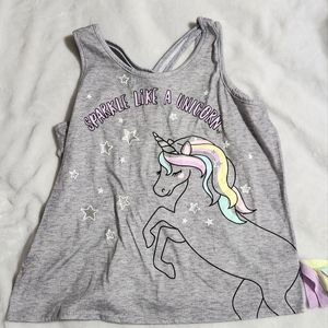 Justice Gray Unicorn Tank Top 14/16 Sparkle Like a Unicorn